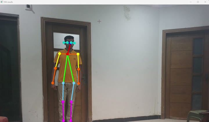 Full-body keypoint tracking holding through movement — the pose branch of the suite.